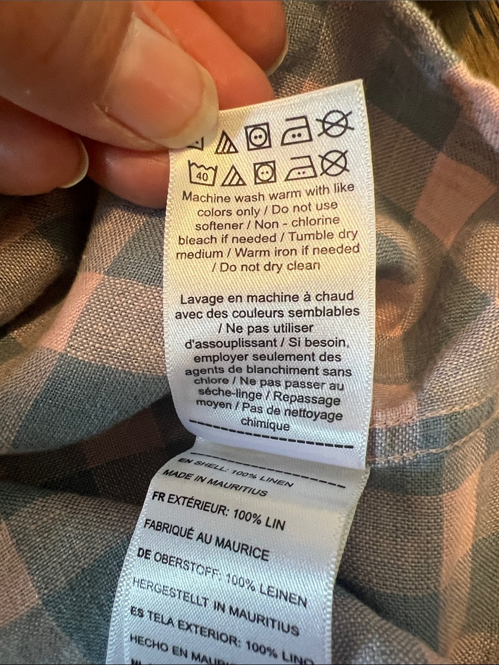 UNTUCKit Pink and Light Grayish Blue Check Button-Down Shirt - Picture 6 of 6